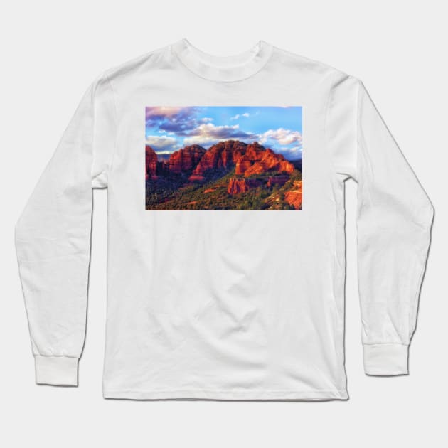 Cliffs of Sedona at Sunset Long Sleeve T-Shirt by briankphoto